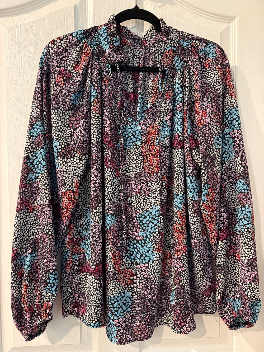 Women's Floral Split-Neck Blouse - Multicolor
